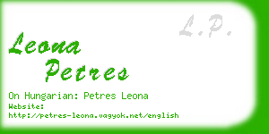 leona petres business card